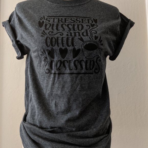 Stressed blessed and coffee obsessed shirt - Picture 2 of 2